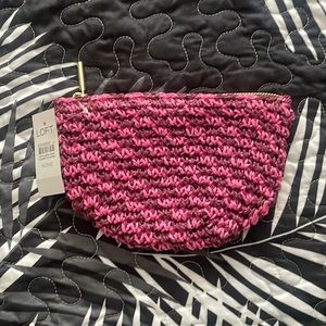 LOFT Straw Zippered Pouch